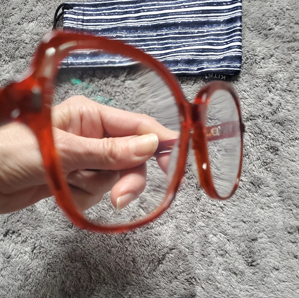 ​KITS Sunday Cognac Amber Oversized Square Reading +2 Eyeglasses 57-16-150 KCG01